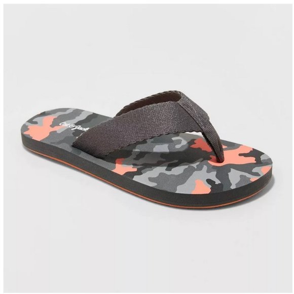 Boys' Cal Slip-On Thong Sandals - Cat & Jack™ Red Camo - Picture 1 of 4